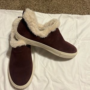 COPY - Timberland brown suede with off white faux fur lining bootie